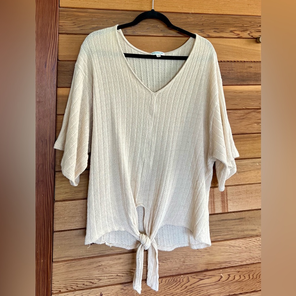 Earthbound - Knit Tie Front Top - Large